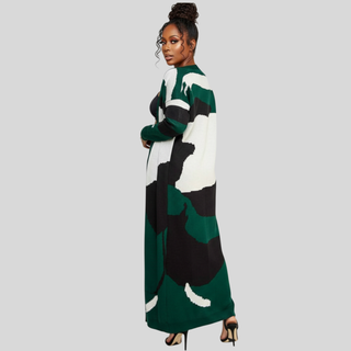 Camo Open Front Cardigan