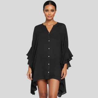 Collette Ruffle Sleeve Cover Up Mini Dress