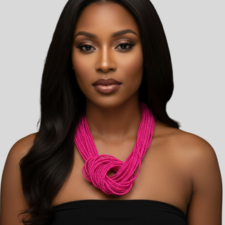 Fuchsia Knot Necklace
