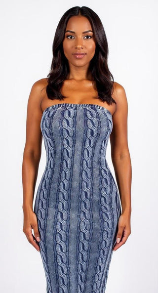 Milla Strapless Luxe Sweater Maxi Dress