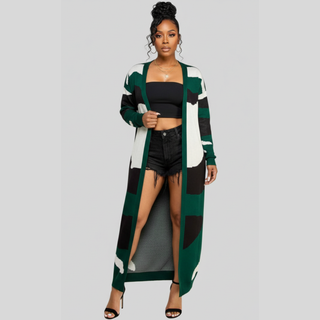 Camo Open Front Cardigan