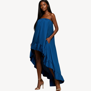 Nassau Blue Hi Lo Midi Dress