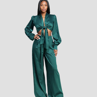 Green Evening Serenade Satin Set