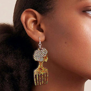 Afro Pick Earrings - La Luz Boutique