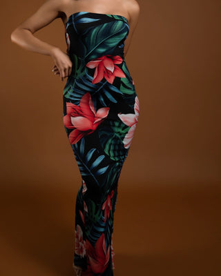 Aloha Flower Maxi Dress - Pink - La Luz Boutique