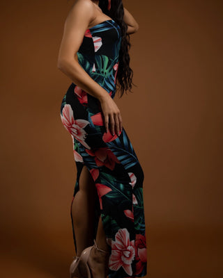 Aloha Flower Maxi Dress - Pink - La Luz Boutique