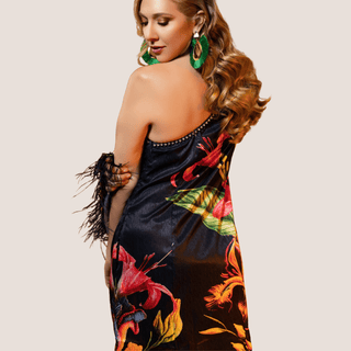 Bird of Paradise One Shouldered Mini Dress - La Luz Boutique