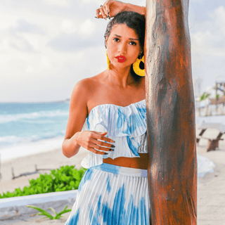 Blue Lagoon 2 Piece Skirt Set - La Luz Boutique