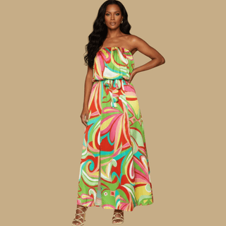 'Calista' Satin Maxi Dress - La Luz Boutique