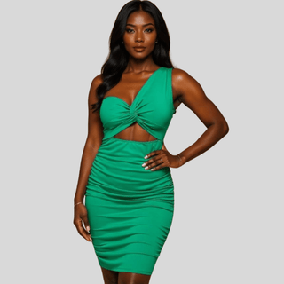 Coco One Shoulder Ruched Dress - La Luz Boutique