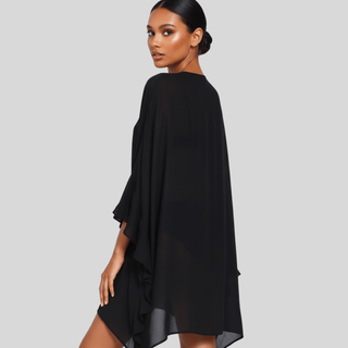 Collette Ruffle Sleeve Cover Up Mini Dress - La Luz Boutique