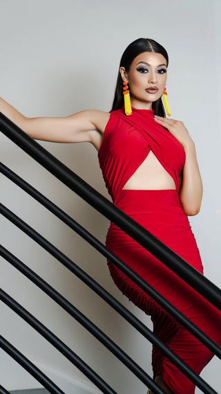 Cosmo Crush Midi Dress - La Luz Boutique