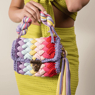 Criss Cross Crochet Bag - Rainbow Multi - La Luz Boutique