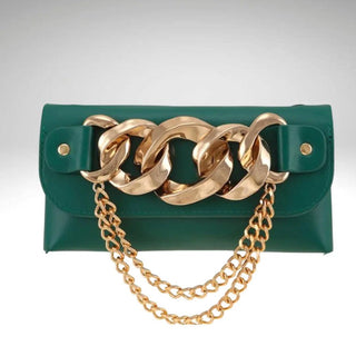 Crossbody Chain Bag- Green - La Luz Boutique
