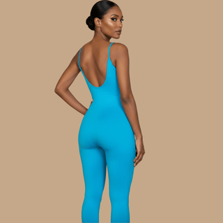 Dakota Bodycon Jumpsuit - Ocean Blue - La Luz Boutique