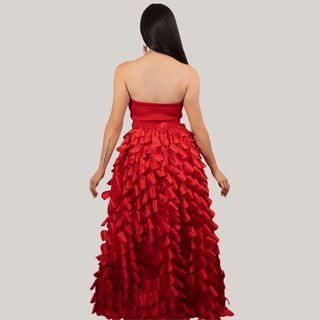 Flamenco Bloom Red Dress - La Luz Boutique