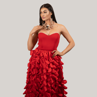 Flamenco Bloom Red Dress - La Luz Boutique