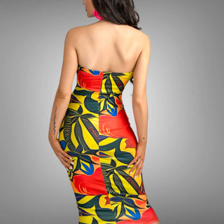 'Flora' Bodycon Dress - Red - La Luz Boutique
