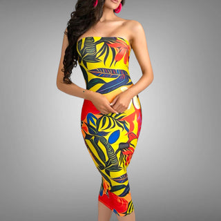 'Flora' Bodycon Dress - Red - La Luz Boutique