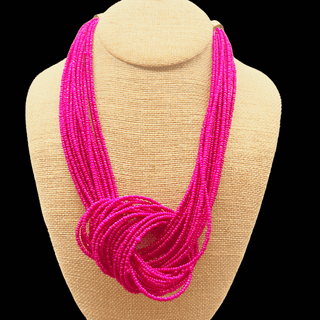 Fuchsia Knot Necklace - La Luz Boutique