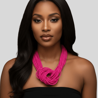 Fuchsia Knot Necklace - La Luz Boutique