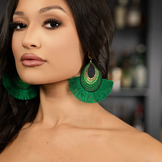 Green peacock Earrings - La Luz Boutique