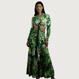 Groove Is In The Heart 2 Piece Set w/ Bell Bottom Pants - La Luz Boutique