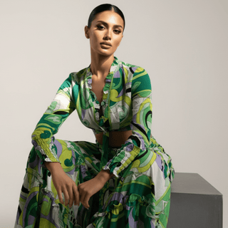 Groove Is In The Heart 2 Piece Set w/ Bell Bottom Pants - La Luz Boutique