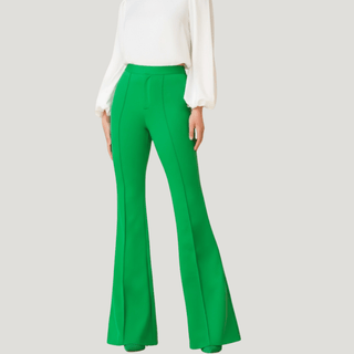Lannah Green High Rise Flare Pants - La Luz Boutique
