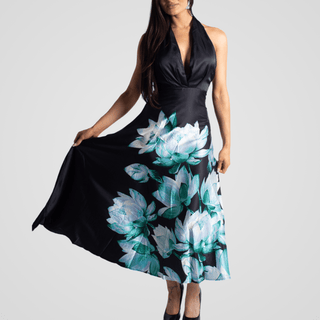 Lotus Reverie Halter Neck Dress - La Luz Boutique