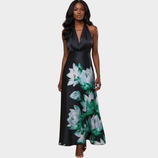 Lotus Reverie Halter Neck Dress - La Luz Boutique