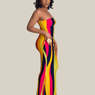 'Marisol' Abtract Maxi Dress - La Luz Boutique