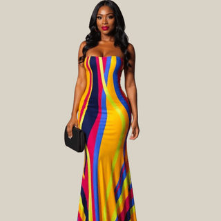 'Marisol' Abtract Maxi Dress - La Luz Boutique
