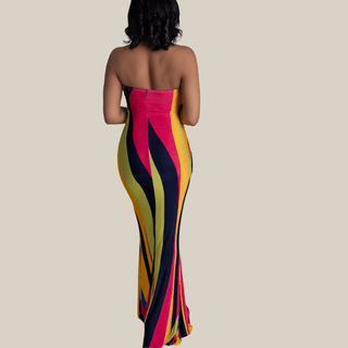 'Marisol' Abtract Maxi Dress - La Luz Boutique