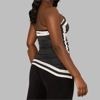 Monochrome Muse Scarf Top - La Luz Boutique