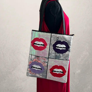 Paint It Red & Purple Tote - La Luz Boutique