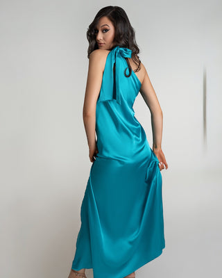 Santorini One Shoulder Tie Maxi - La Luz Boutique