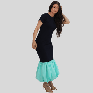 Seafoam Finale Bubble Hem T-shirt Dress - La Luz Boutique