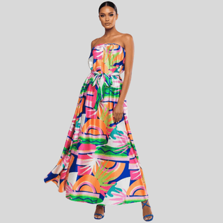 Sunset Mosaic Dress - La Luz Boutique