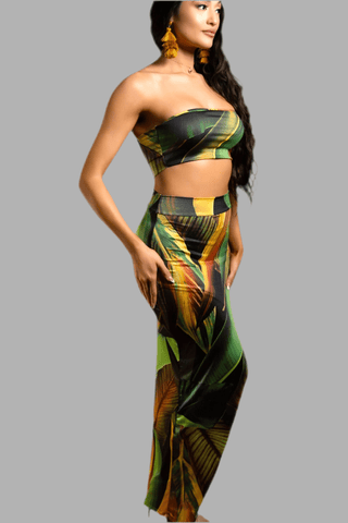 Sunset Palms 2 Piece Skirt Set - La Luz Boutique