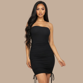 Sydney Ruched Bodcon Mini Dress - La Luz Boutique