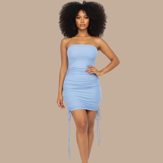 Sydney Ruched Bodcon Mini Dress - La Luz Boutique