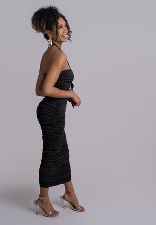 Tavira Ruched Midi Dress - La Luz Boutique