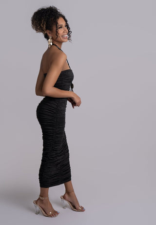 Tavira Ruched Midi Dress - La Luz Boutique