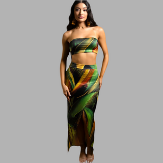 Sunset Palms 2 Piece Skirt Set