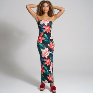 Aloha Flower Maxi Dress- Pink