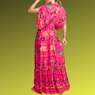 Blossom Fiesta Dolman Sleeves Maxi Dress - La Luz Boutique