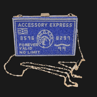 Aanya Blue Rhinestone Clutch - La Luz Boutique