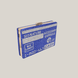 Aanya Blue Rhinestone Clutch - La Luz Boutique