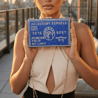 Aanya Blue Rhinestone Clutch - La Luz Boutique